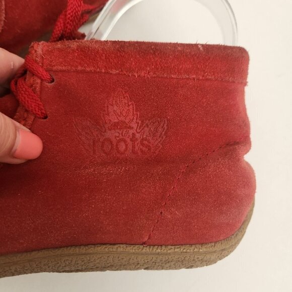 ROOTS | Windsors Boots Booties red suede leather chukka size 6M - Picture 2 of 5